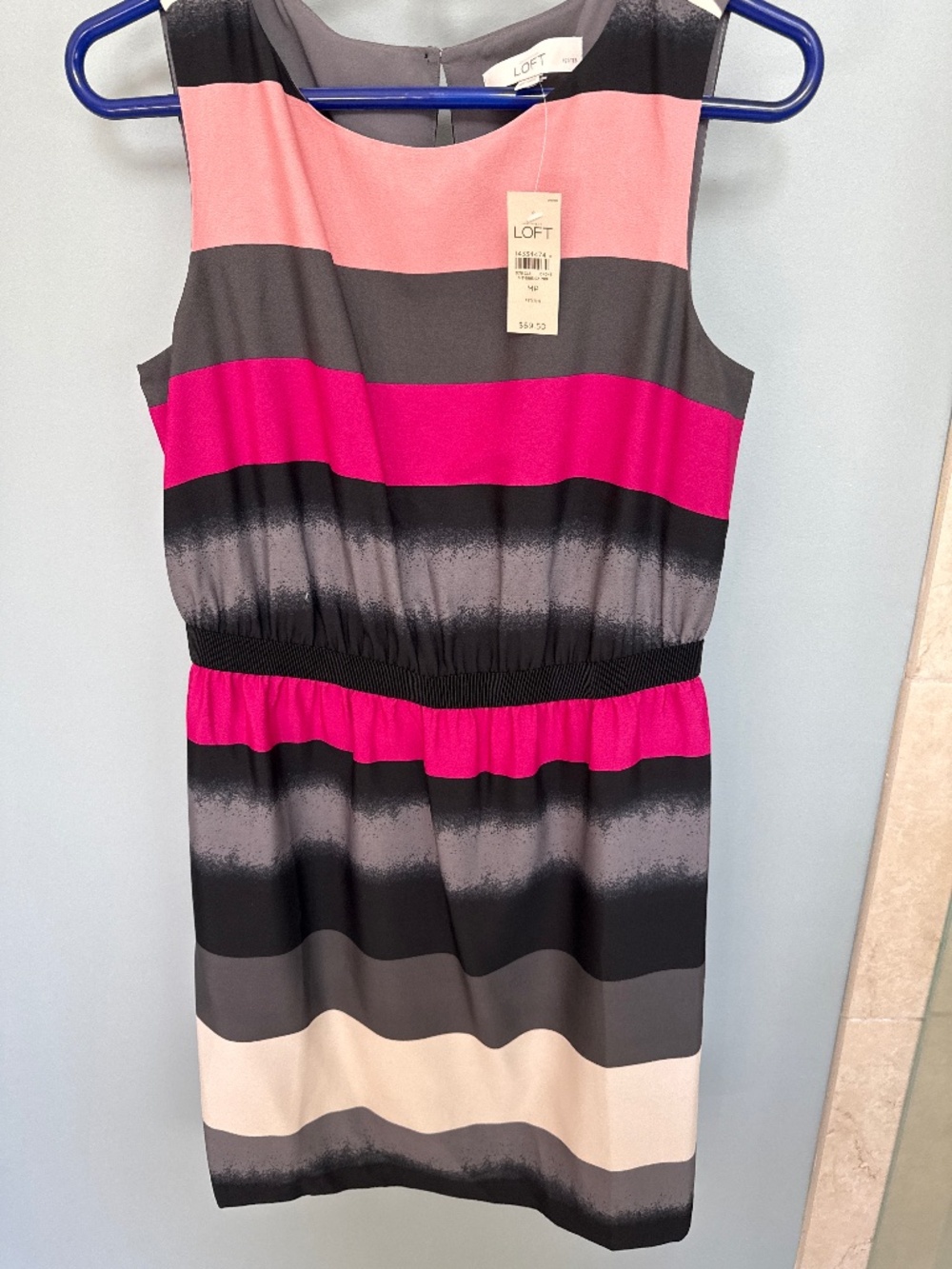 NWT Loft multicolor striped dress  MEDIUM Petite